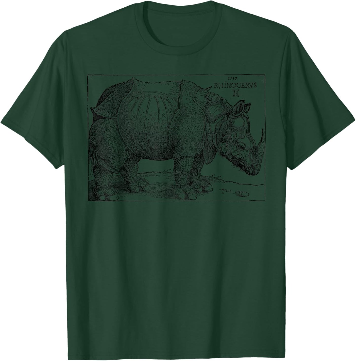 Rhinoceros Albrecht Durer Vintage Illustration Engraving T-Shirt - T-Shirt | Forest