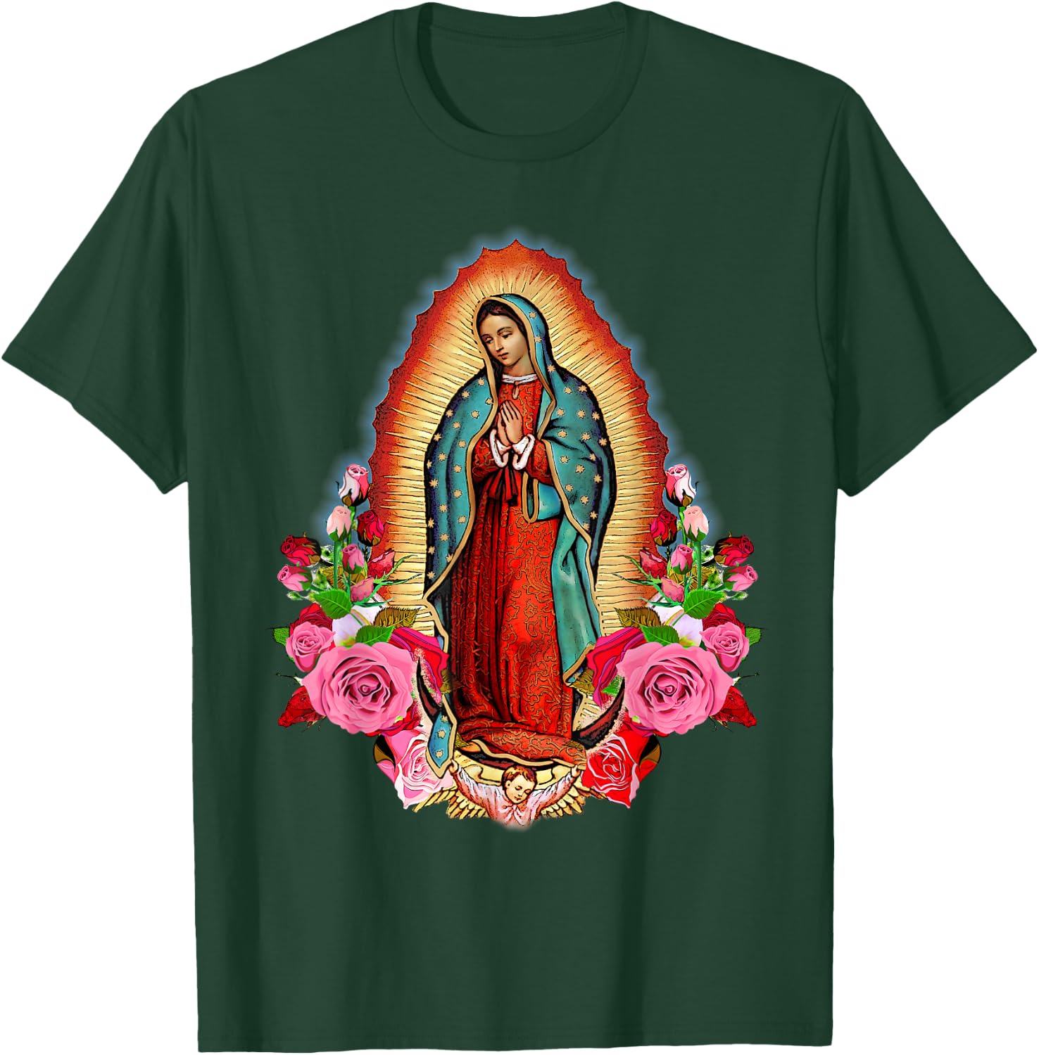 Our Lady of Guadalupe Saint Virgin Mary T-Shirt - T-Shirt | Forest