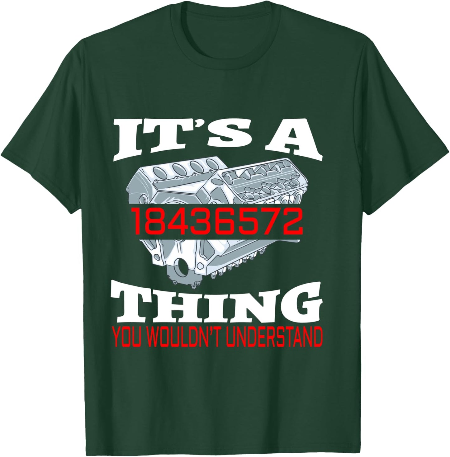 Funny 18436572 Auto Mechanic V8 Muscle Car Firing Order T-Shirt - T-Shirt | Forest