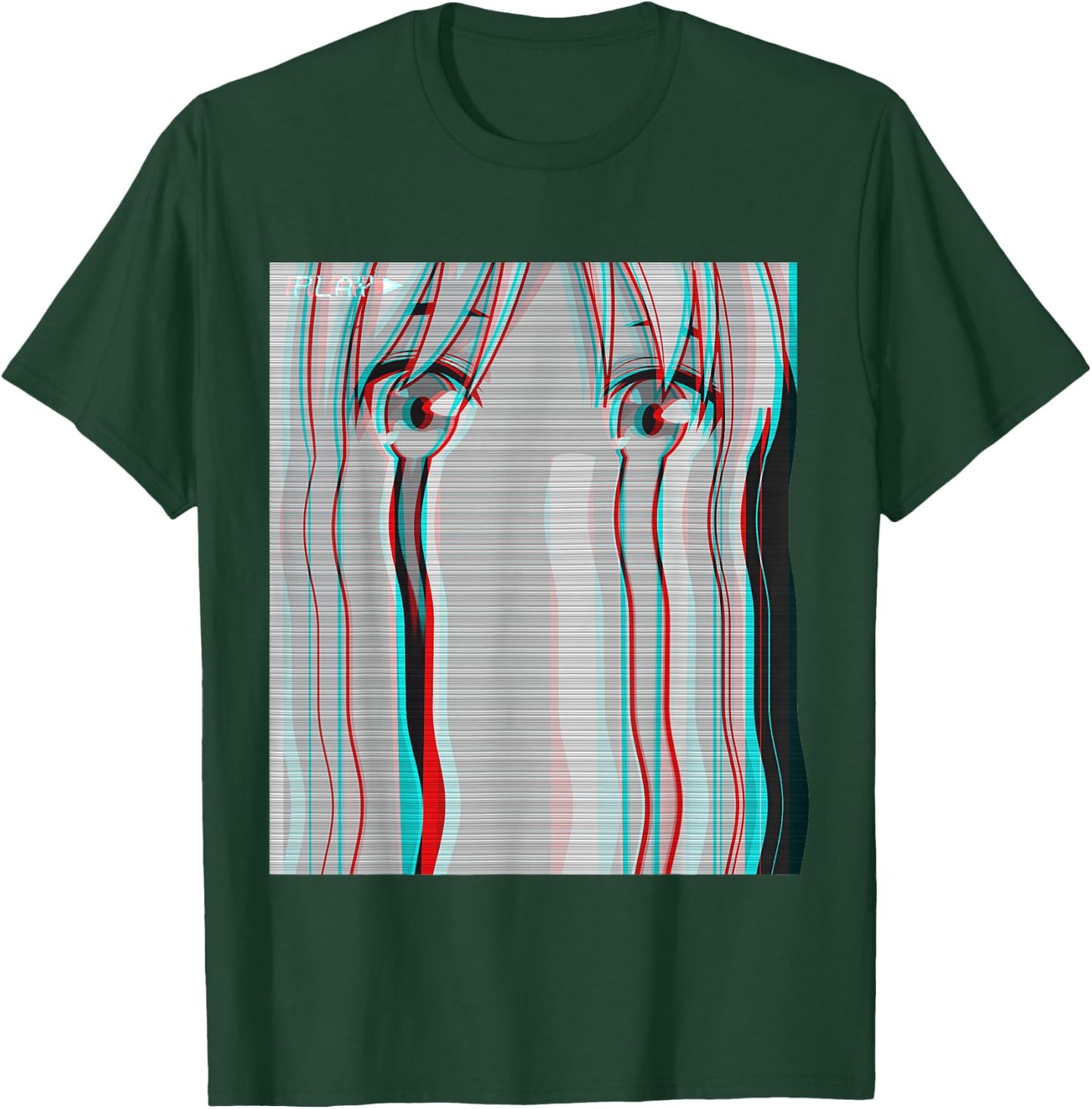 Vaporwave Aesthetic Sad Anime Girl Anime Eyes Eboy Egirl T-Shirt - T-Shirt | Forest