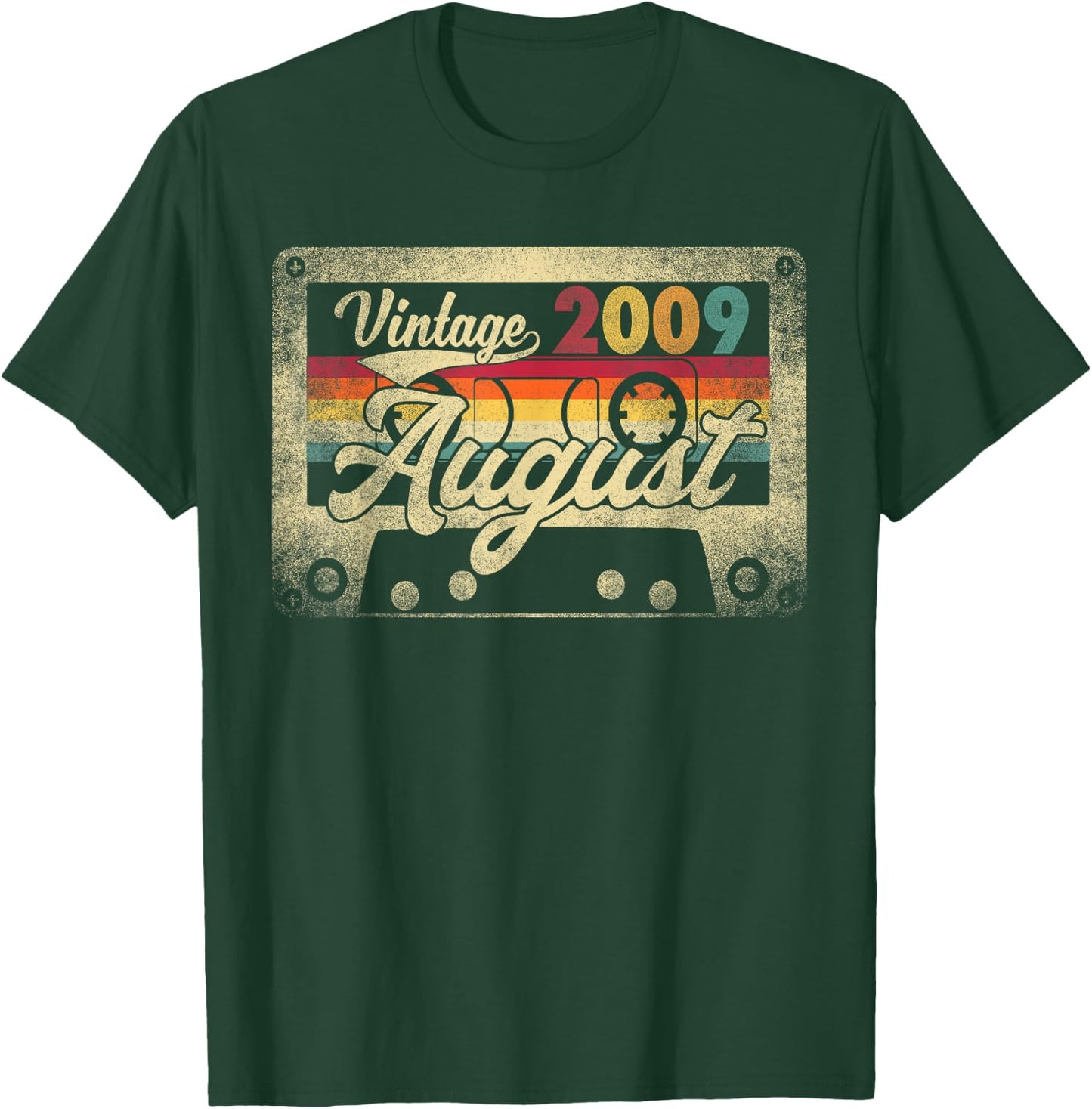 Vintage August 2009 16th Birthday Gift Retro 16 Years Old T-Shirt - T-Shirt | Forest