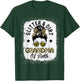Grandma Of Both Messy Bun Leopard Camo Bleached Mother's Day T-Shirt - T-Shirt | Forest