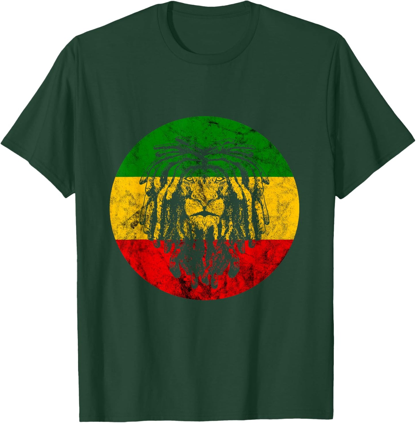 Rasta Reggae Lion Of Judah Jamaican Roots Rastafari Lion T-Shirt - T-Shirt | Forest