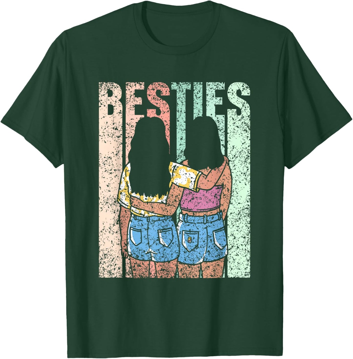 Friendship Besties Best Friend - Women, Girls, Friends - Black - Small - Short Sleeve T-Shirt - T-Shirt | Forest