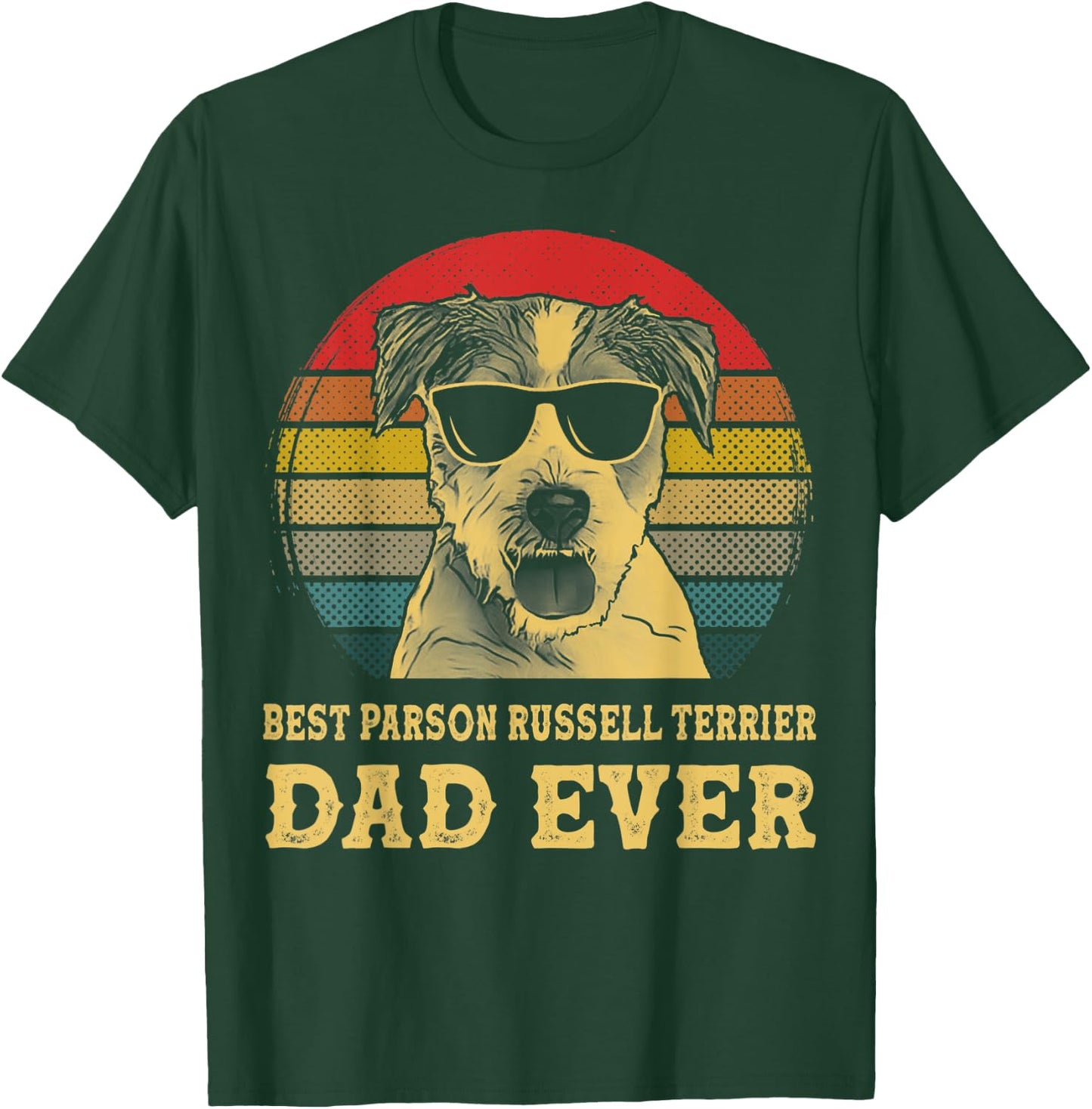 Best Parson Russell Terrier Dad Ever Dog Lover Retro Vintage Women Kids T-Shirt - T-Shirt | Forest
