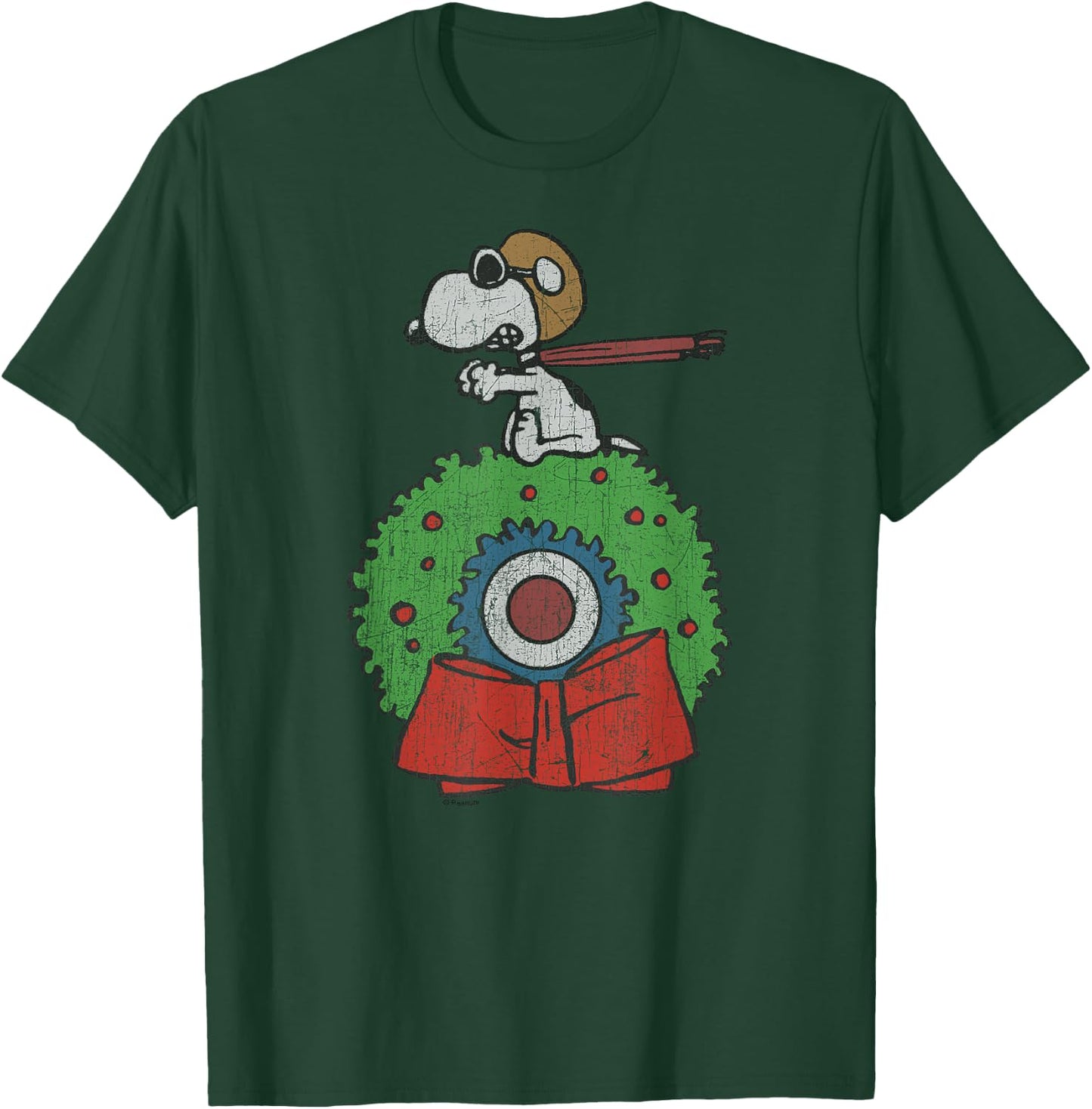 Peanuts Holiday Snoopy Target Wreath T-Shirt - T-Shirt | Forest