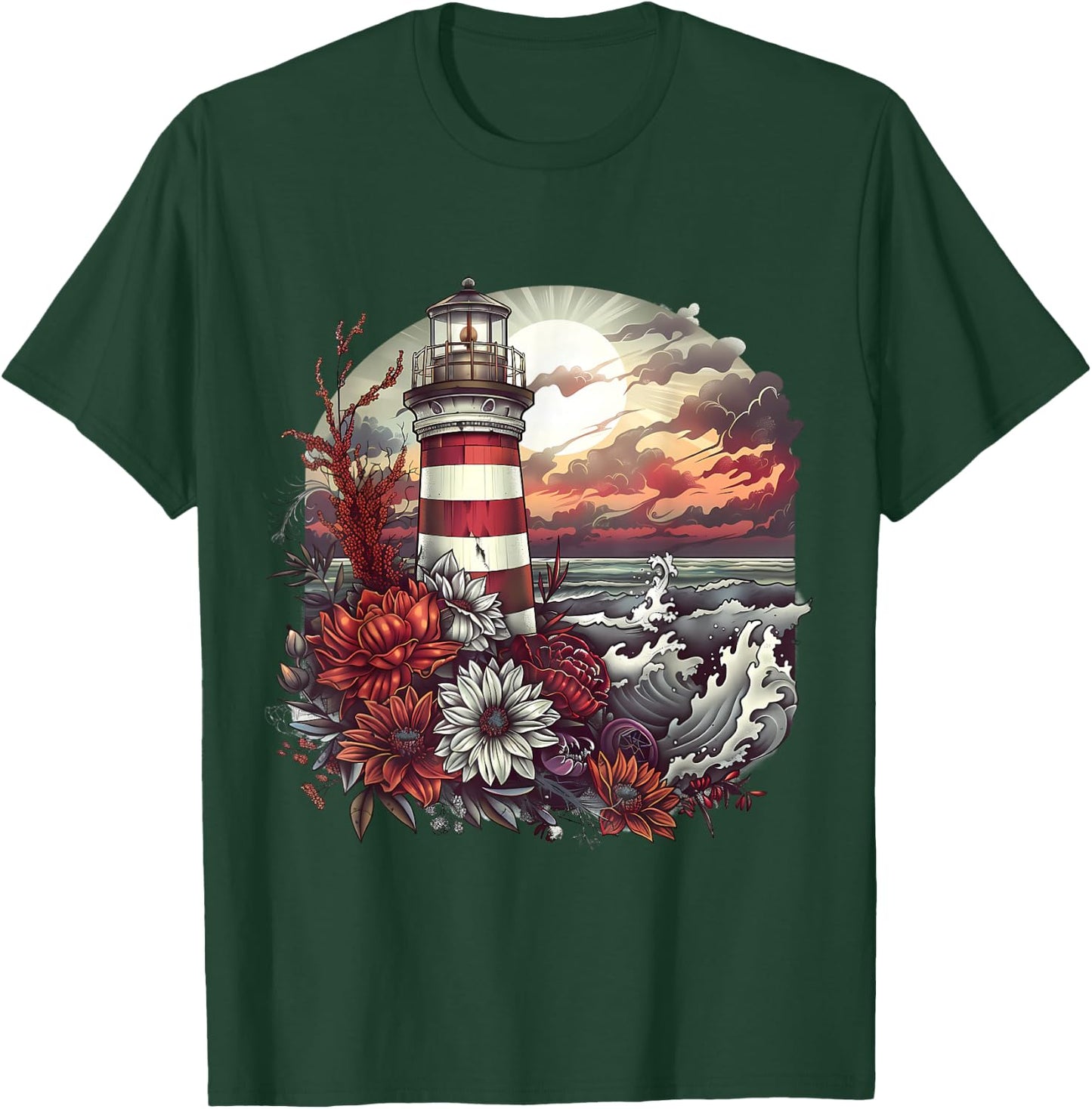 Lighthouse Seaside House Sailing Sea Boating Light House T-Shirt - T-Shirt | Forest
