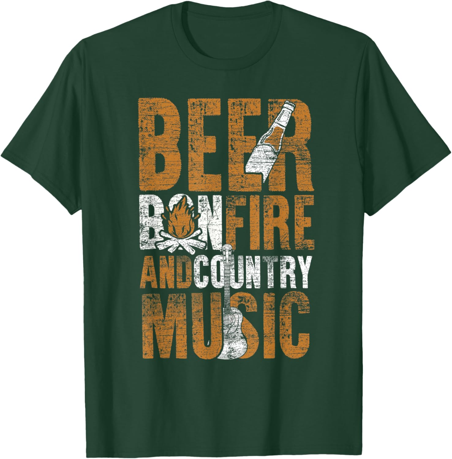 Cowboy Gift Beer Bonfire And Country Music Line Dance T-Shirt - T-Shirt | Forest