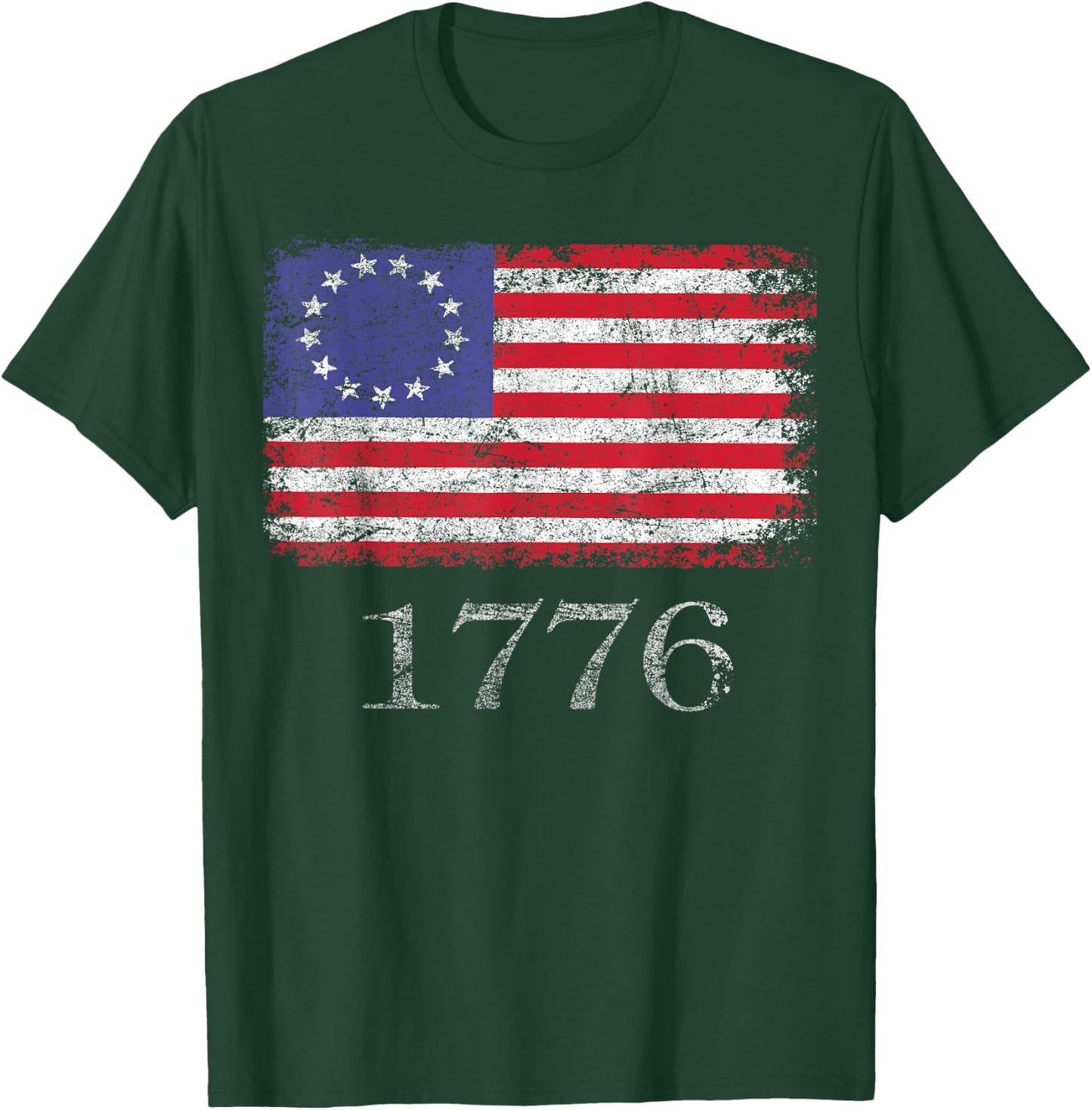 4th of July T Shirt American Flag Betsy Ross 1776 Men Women T-Shirt - T-Shirt | Forest