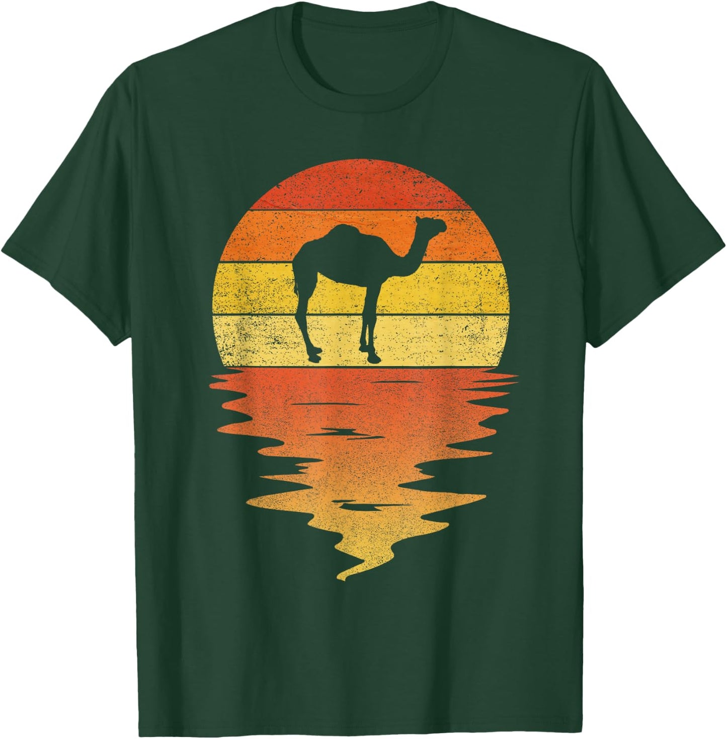 Vintage Camel Shirt 70s Vintage Retro Sunset Camel T-Shirt - T-Shirt | Forest