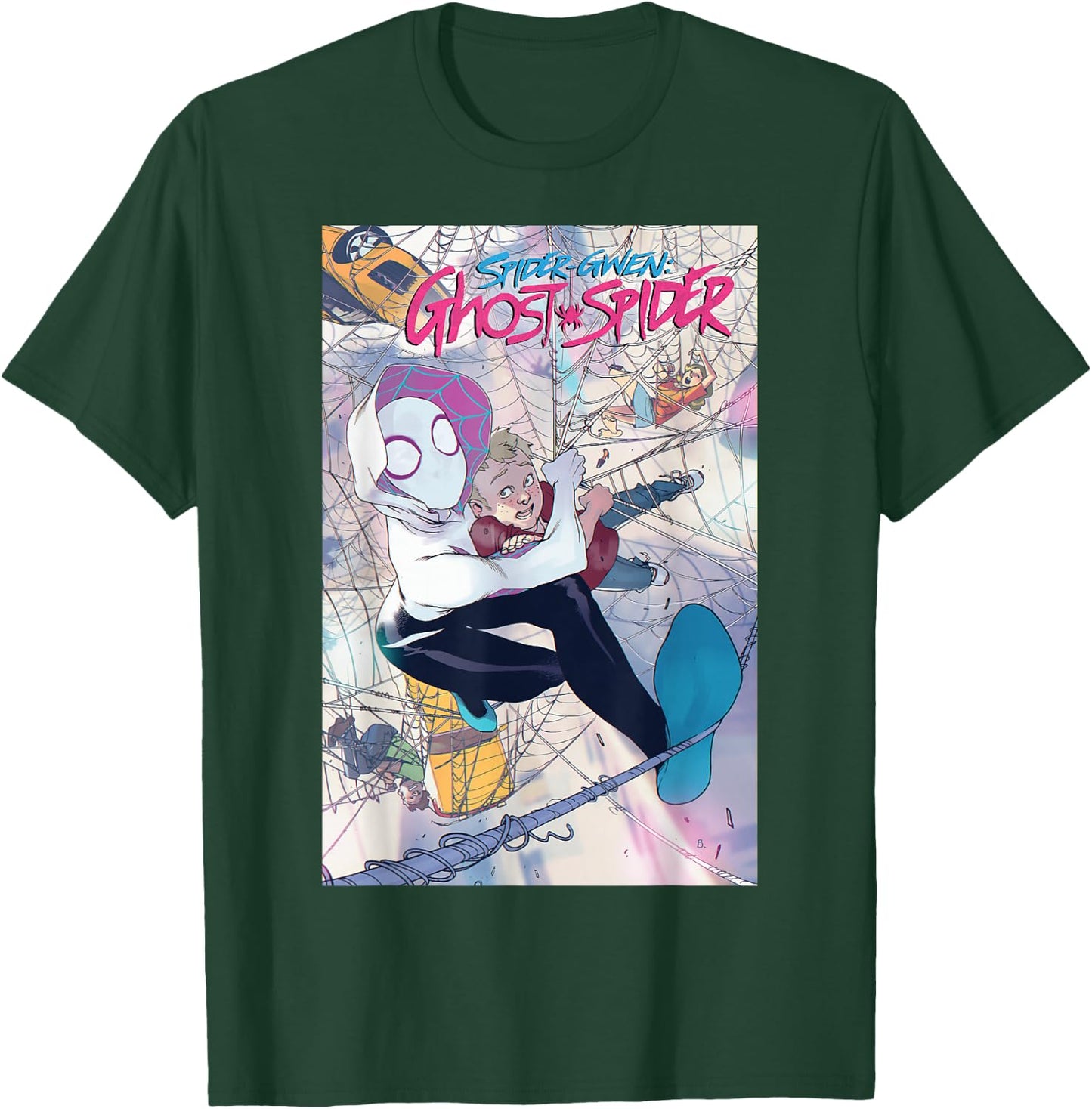 Marvel Spider-Gwen New In Town Comic Book Cover T-Shirt - T-Shirt | Forest