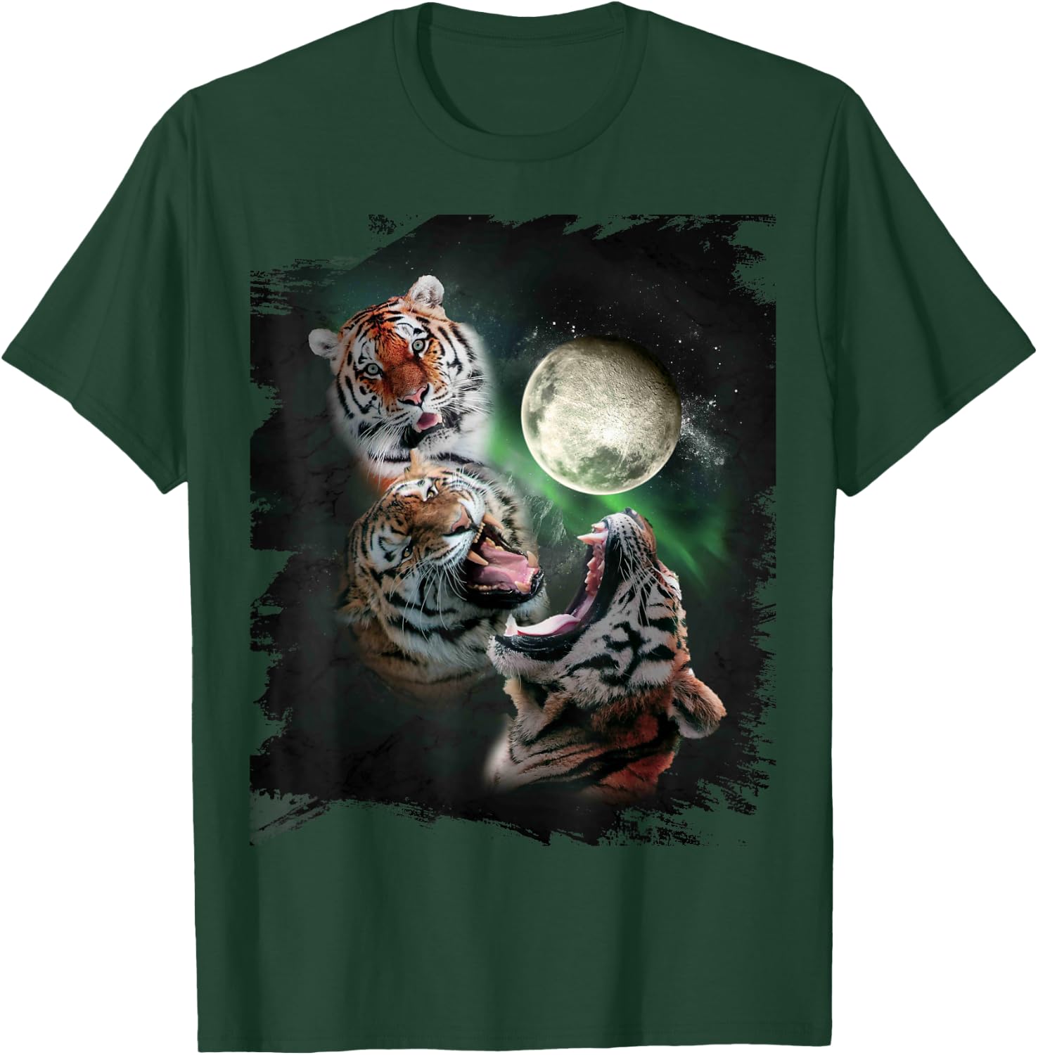 3 Tiger Moon, Wolf Tiger, Wolves Howl T-Shirt - T-Shirt | Forest