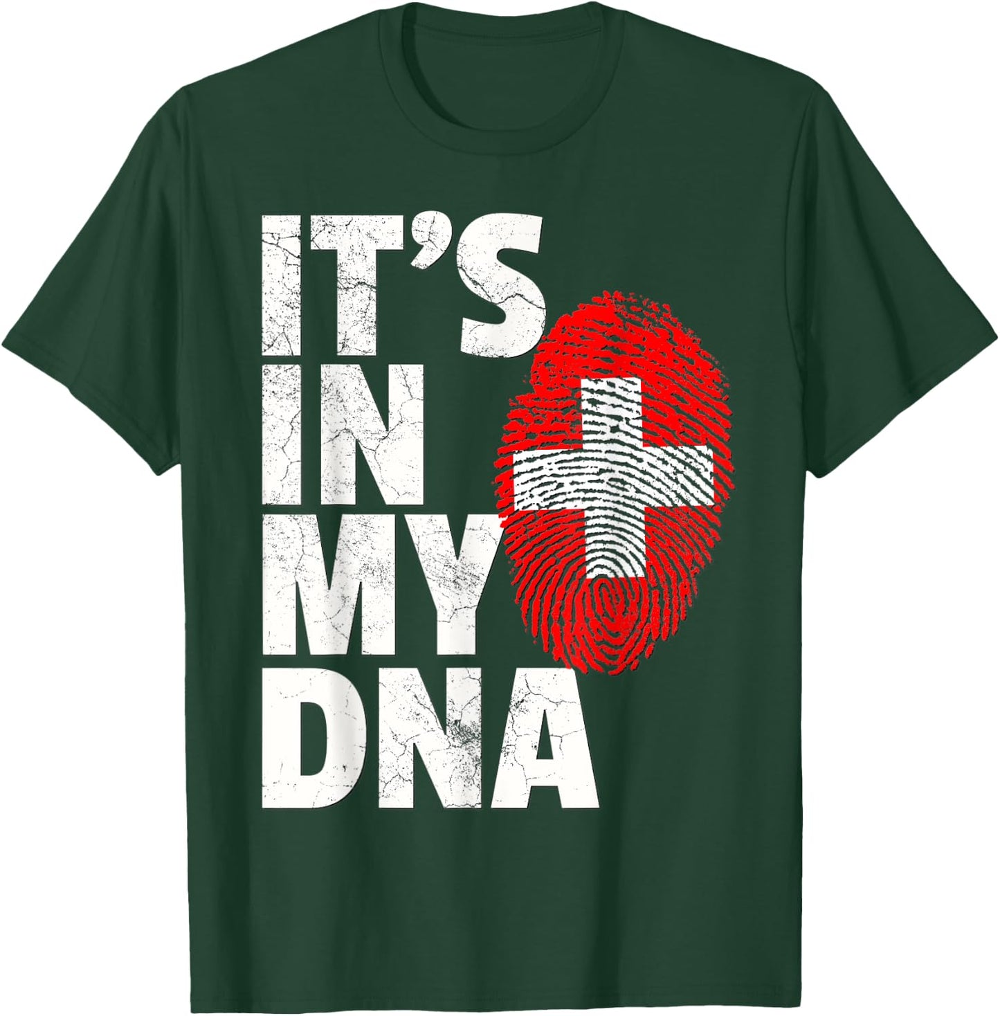 Swiss Switzerland Flag IT'S IN MY DNA Christmas Gift Country T-Shirt - T-Shirt | Forest
