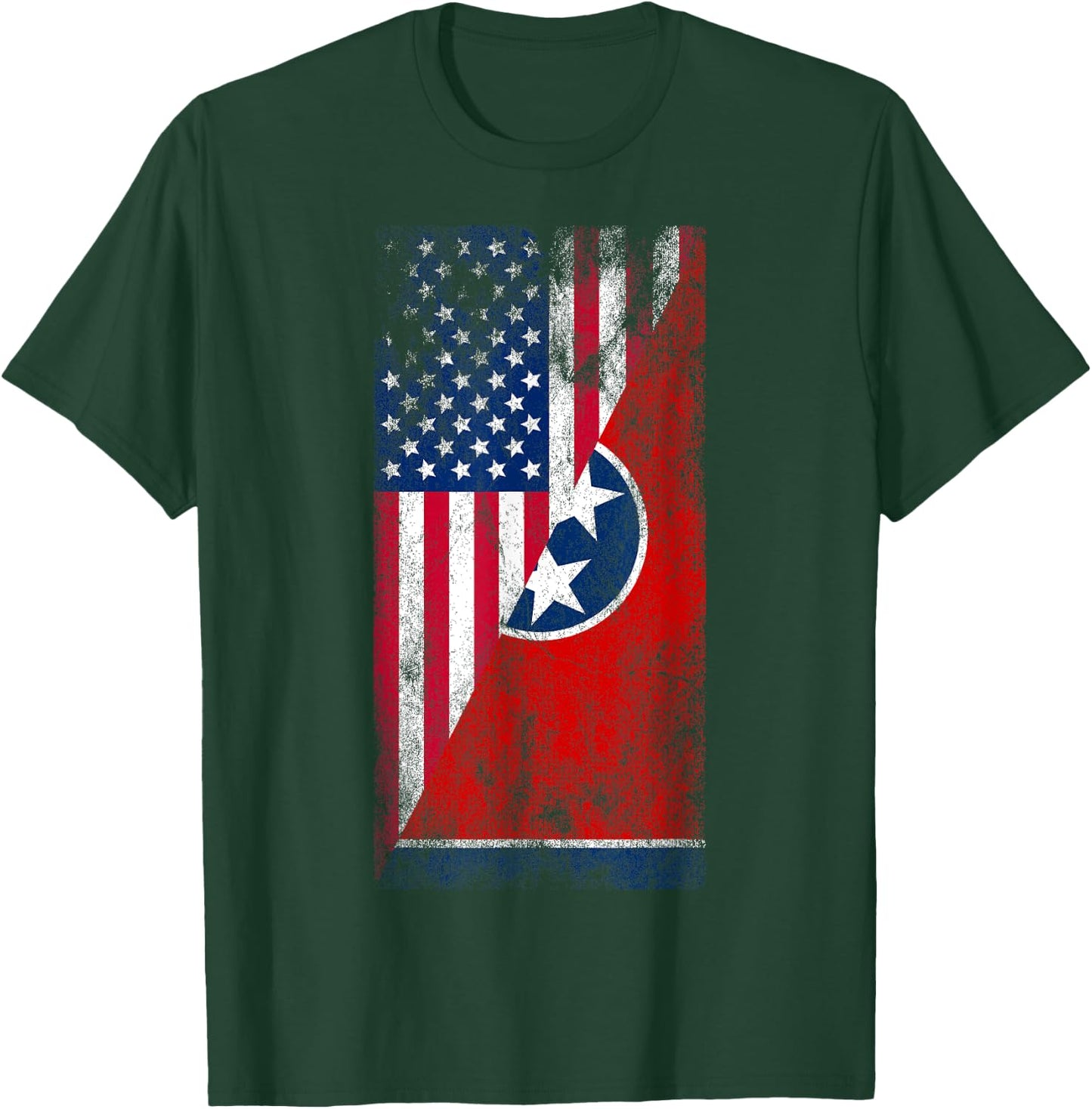USA & Tennessee Flags - American Tennessean T-Shirt - T-Shirt | Forest