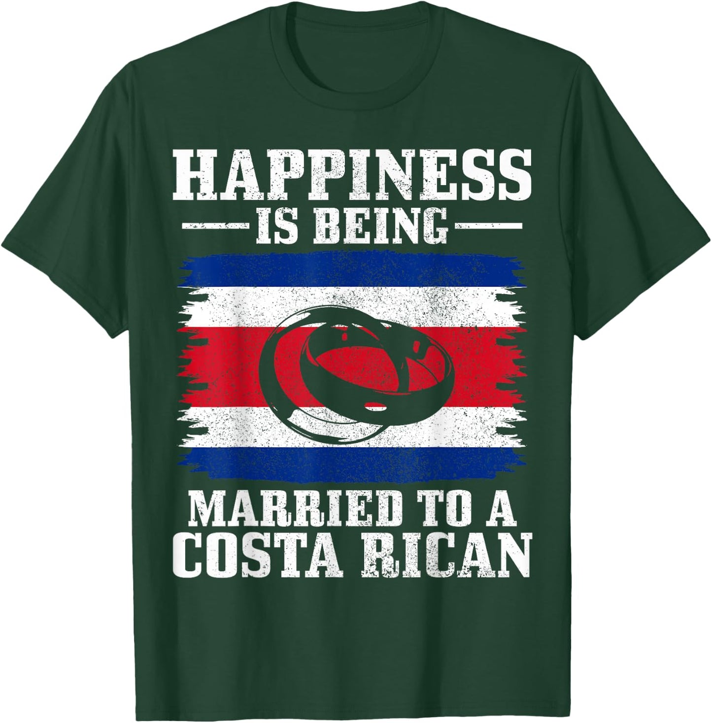 Costa Rican Wife Husband Married Wedding Costa Rica Flag T-Shirt - T-Shirt | Forest
