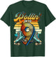 Rollin' into 9 Roller Skating Rink 9th Birthday Party Girls T-Shirt - T-Shirt | Forest