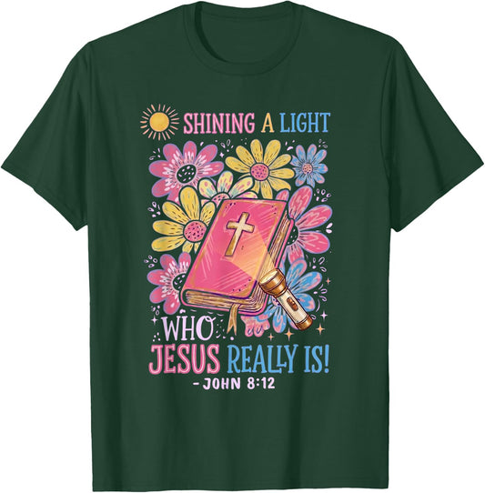 Jesus Light of The World Illumination Station VBS 2026 T-Shirt - T-Shirt | Forest