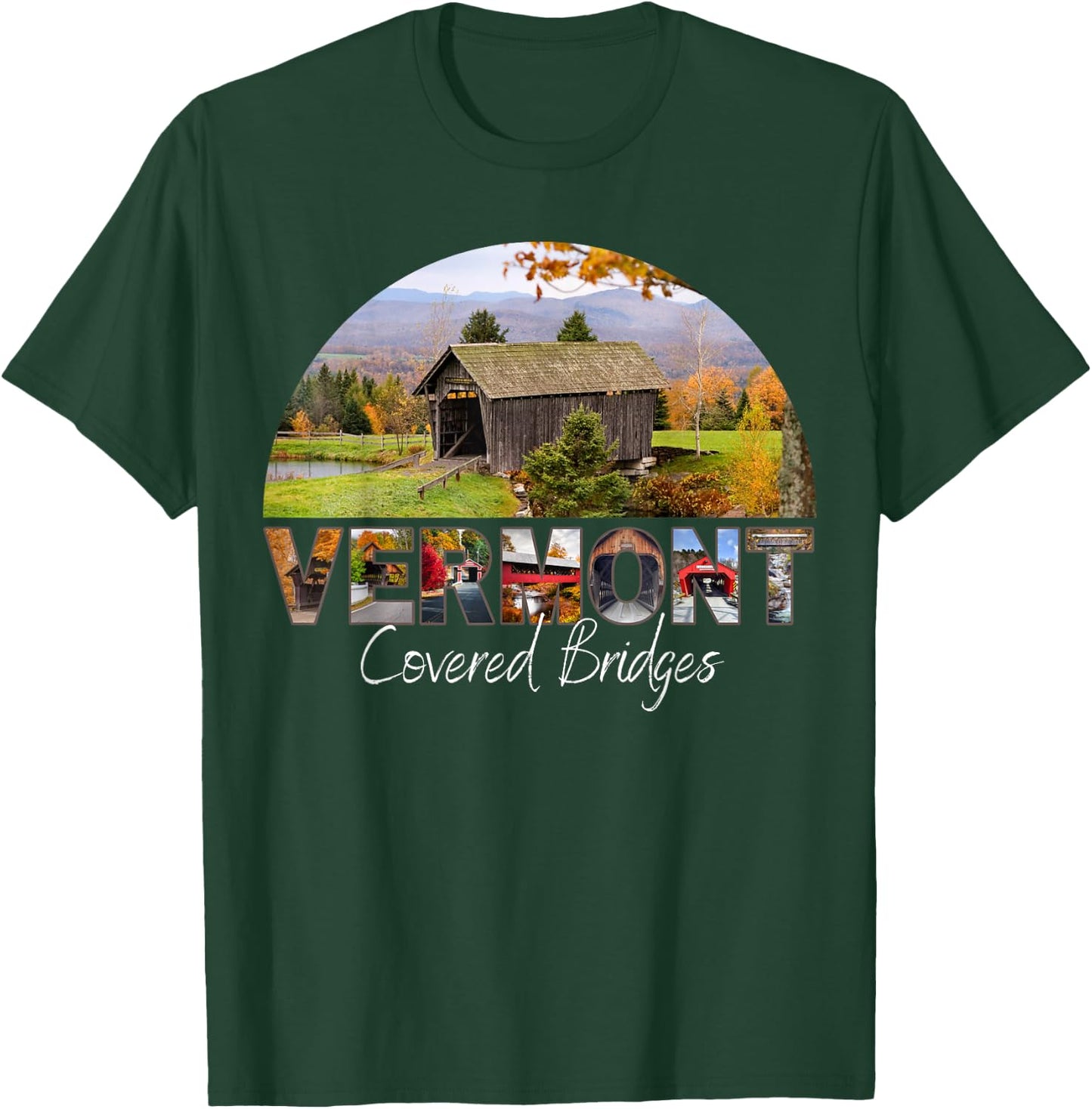 Vermont Covered Bridges T-Shirt - T-Shirt | Forest