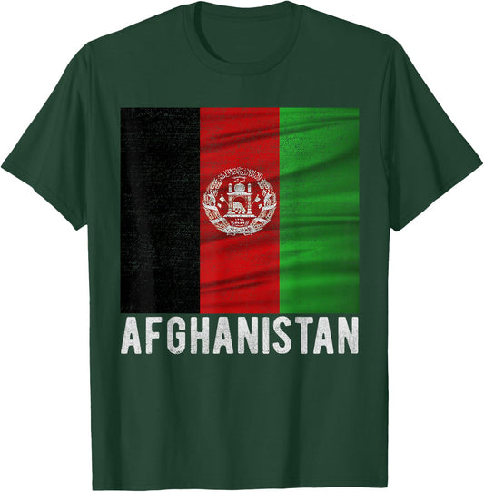 Afghanistan Flag Vintage I Love Afghanistan Nation T-Shirt - T-Shirt | Forest