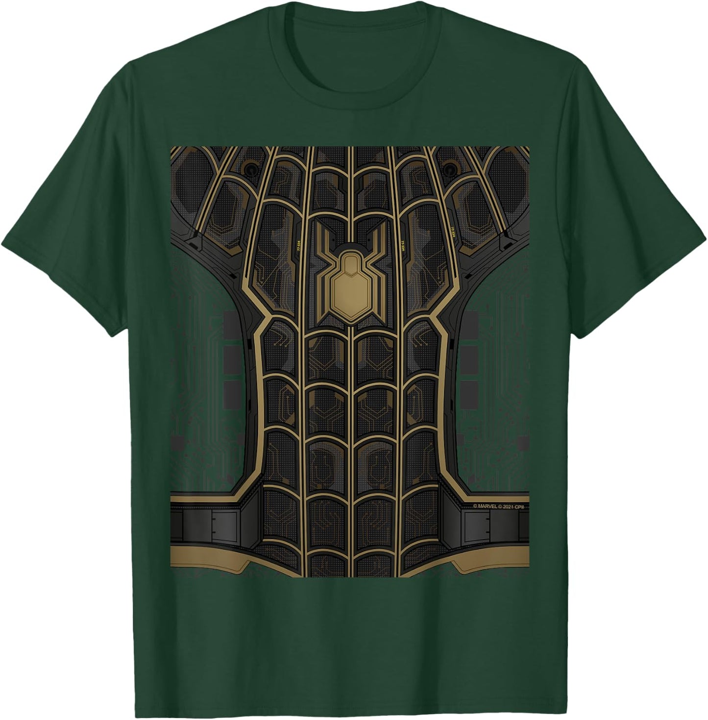 Marvel Spider-Man: No Way Home Black Gold Suit Front Back T-Shirt - T-Shirt | Forest