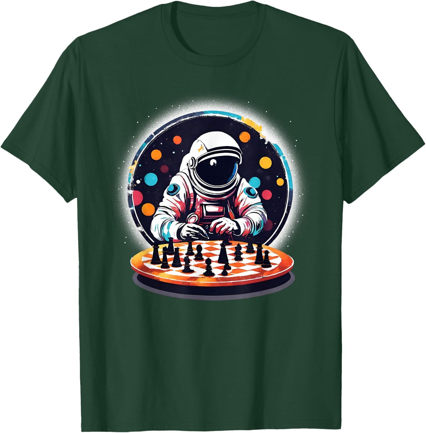 Astronaut Playing Chess in Space Boys Girls T-Shirt - T-Shirt | Forest