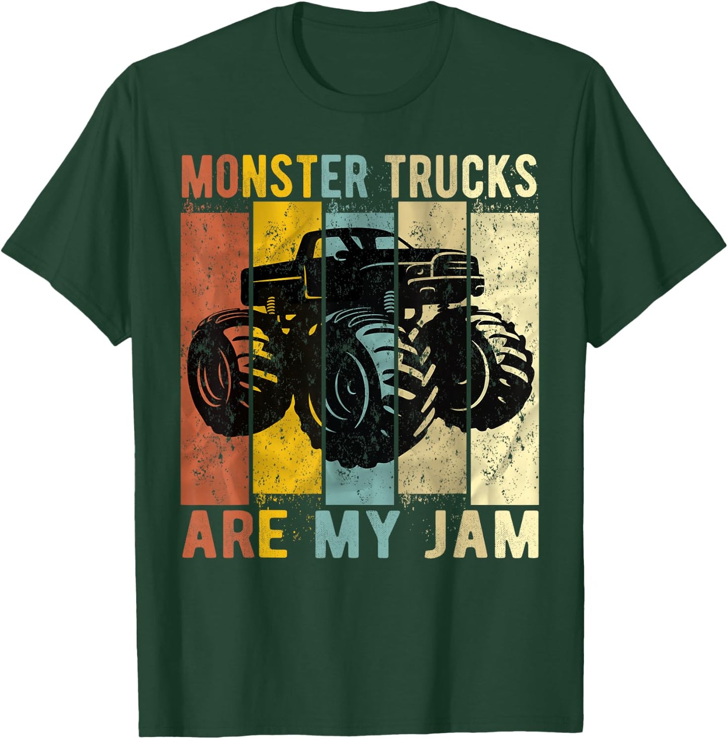 Monster Trucks Are My Jam Vintage Retro Monster Truck T-Shirt - T-Shirt | Forest