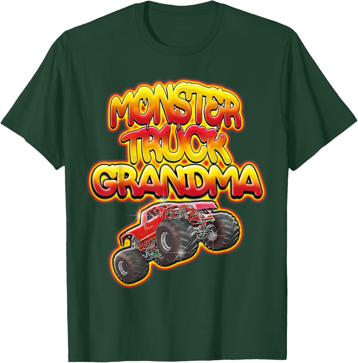 Monster Truck Grandma Hot Red Graffiti Style T-Shirt - T-Shirt | Forest