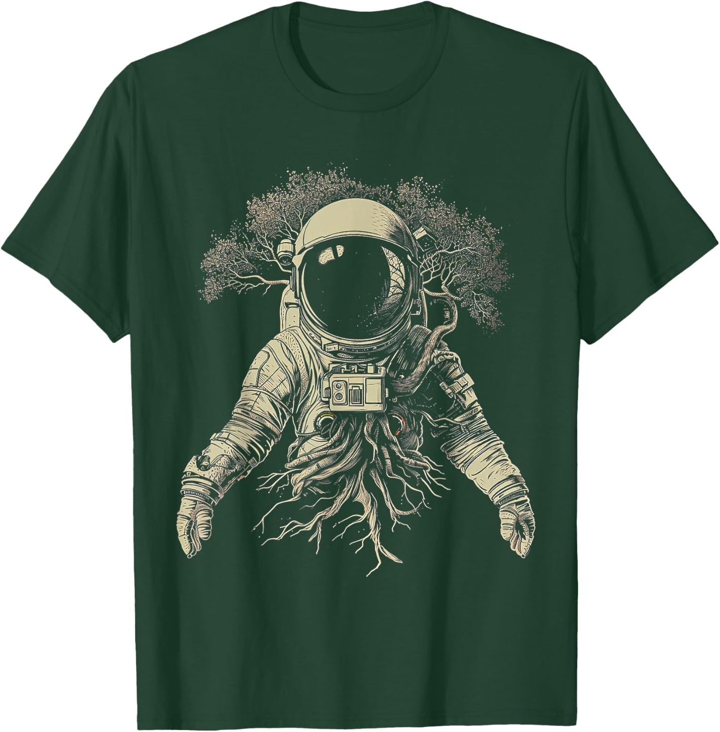 Astronaut Tree Artwork Space Nature Astronaut T-Shirt - T-Shirt | Forest
