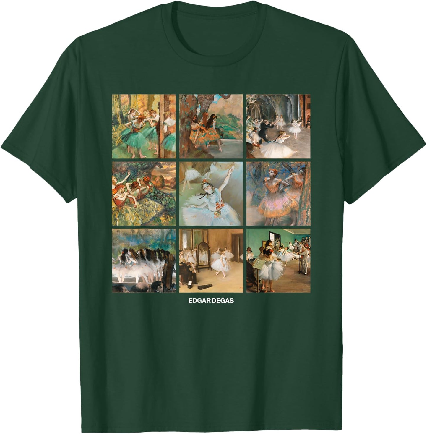Fine Arts Bottega Edgar Degas Grid - Dancers, Ballerinas - Impressionism T-Shirt - T-Shirt | Forest