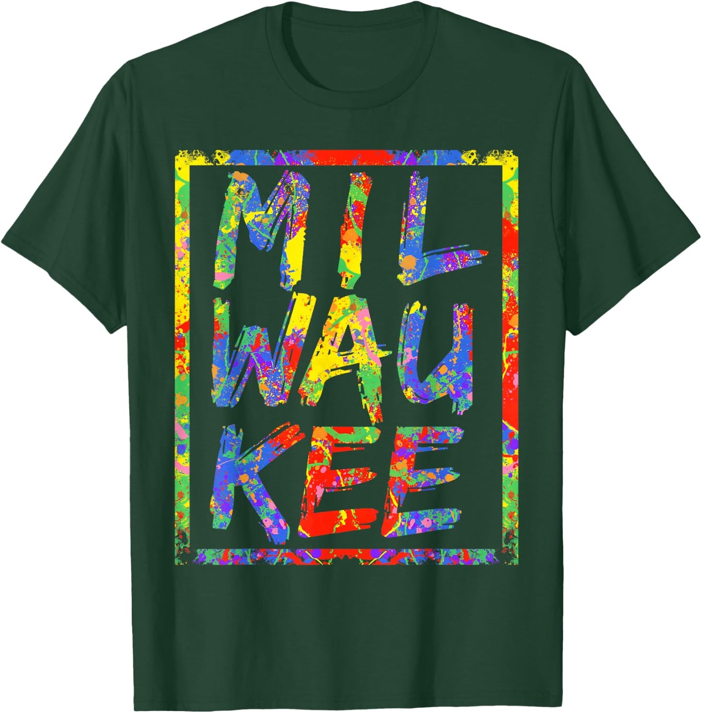 Milwaukee Colorful 3 Level Art Rainbow Design Gift Milwaukee T-Shirt - T-Shirt | Forest