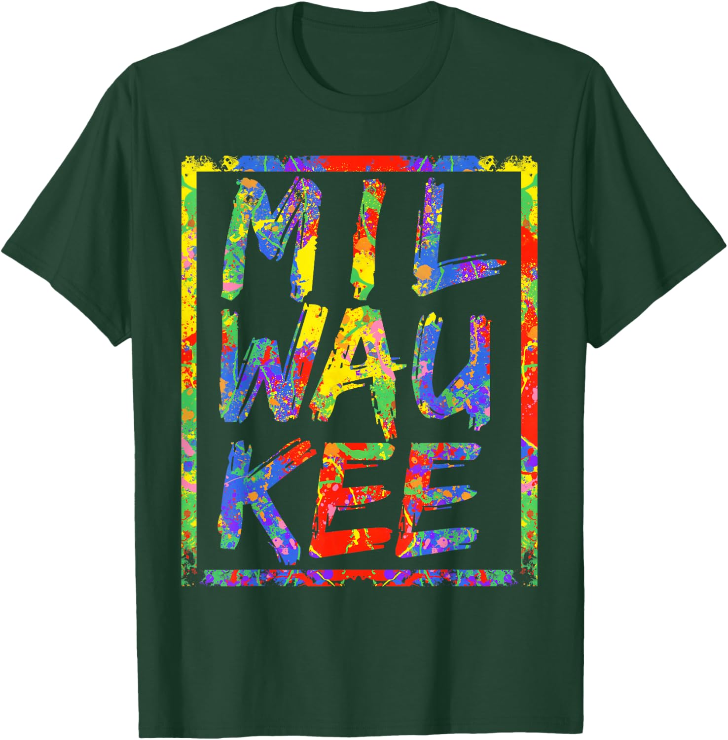 Milwaukee Colorful 3 Level Art Rainbow Design Gift Milwaukee T-Shirt - T-Shirt | Forest