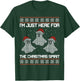 Ugly X-Mas Party Ghost I'm Just Here For Christmas Spirit T-Shirt - T-Shirt | Forest