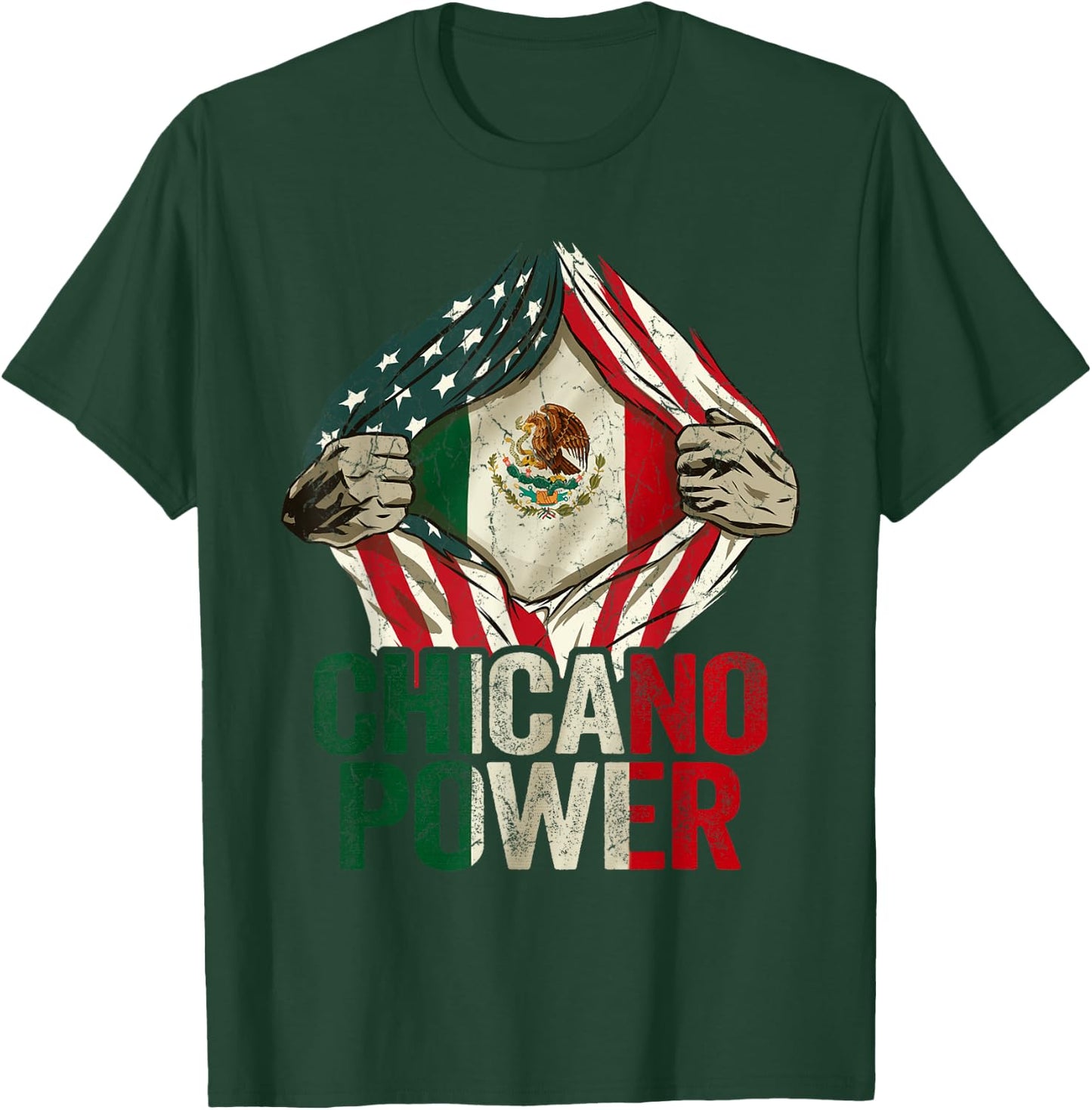 Chicano Shirt Funny USA Flag Mexican Flag Chicano Power T-Shirt - T-Shirt | Forest