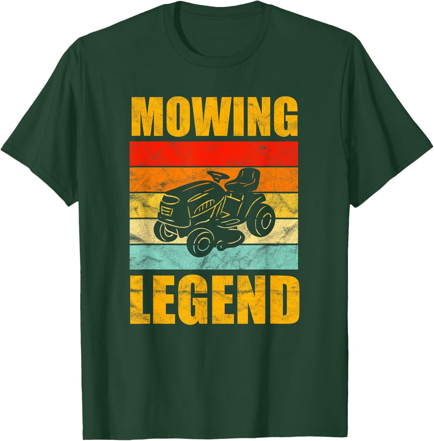 Funny Lawn Mower Mowing Legend Vintage Yard Work Lawn T T-Shirt - T-Shirt | Forest
