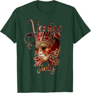 Venice Italy - Venezia Italia, Venetian Carnival Mask T-Shirt - T-Shirt | Forest