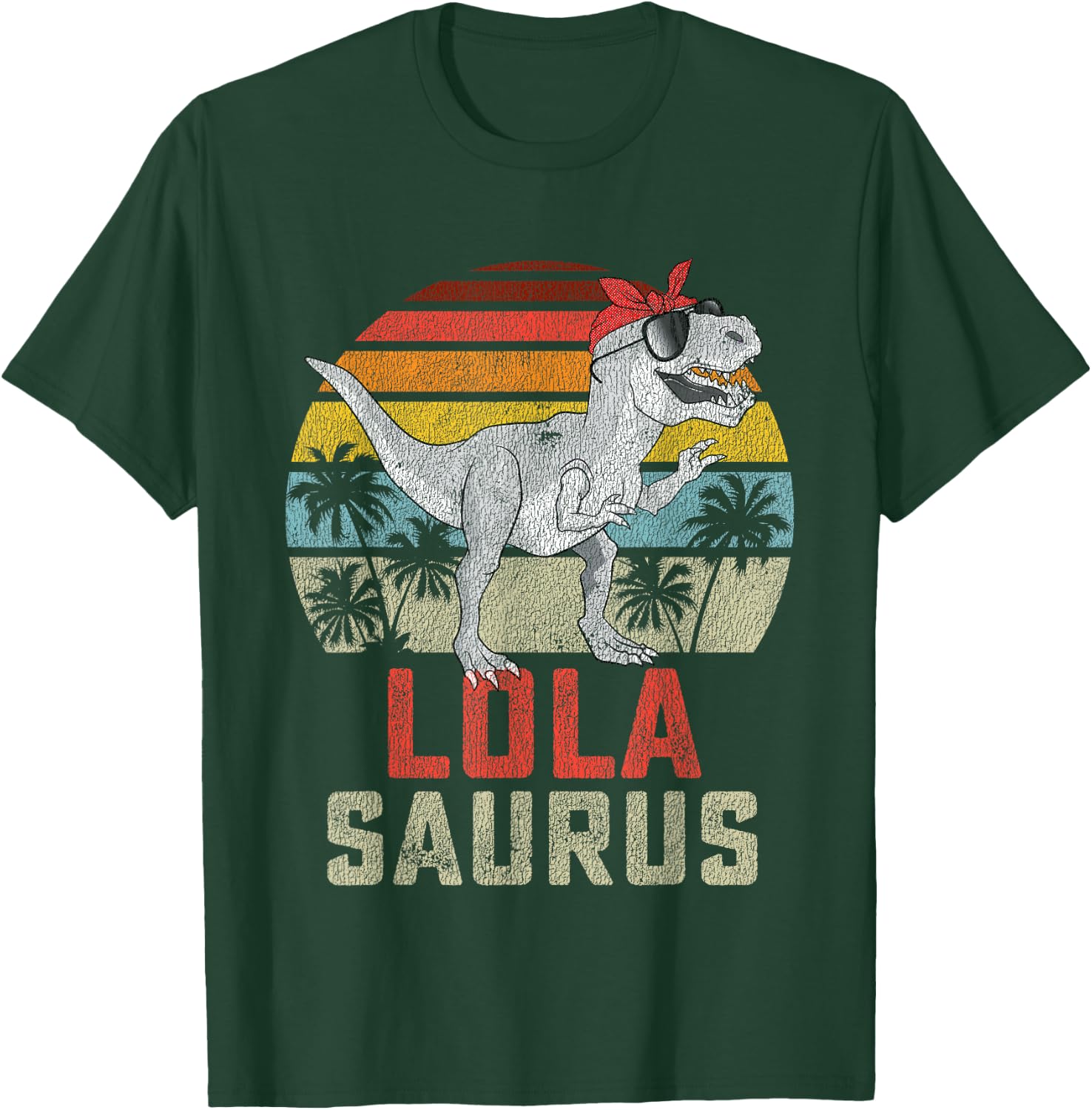 Lolasaurus T Rex Dinosaur Lola Saurus Family Matching T-Shirt - T-Shirt | Forest