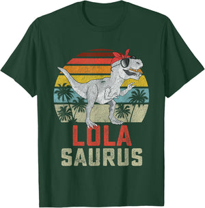Lolasaurus T Rex Dinosaur Lola Saurus Family Matching T-Shirt - T-Shirt | Forest