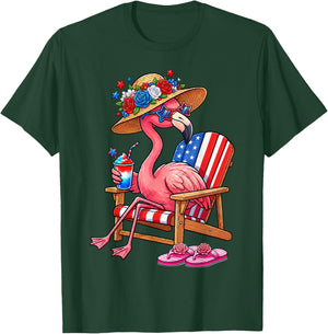 Flamingo Pink Palm Tree Tropical Beach Summer Vacation Women T-Shirt - T-Shirt | Forest