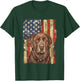Retro Chocolate Lab With USA Flag Gift Chocolate Lab Dad Mom T-Shirt - T-Shirt | Forest
