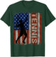 Tennis USA American Flag Vintage 4th Of July Gift Women Kids Men T-Shirt - T-Shirt | Forest