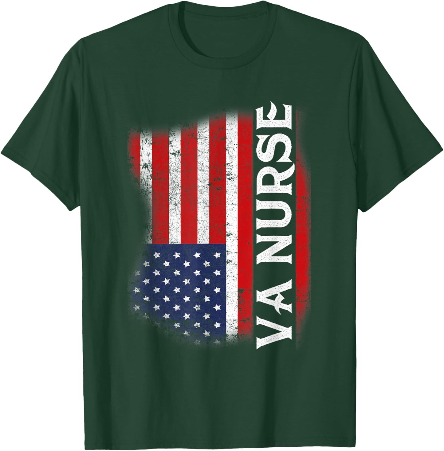 Veteran American USA Flag VA Nurse T-Shirt - T-Shirt | Forest