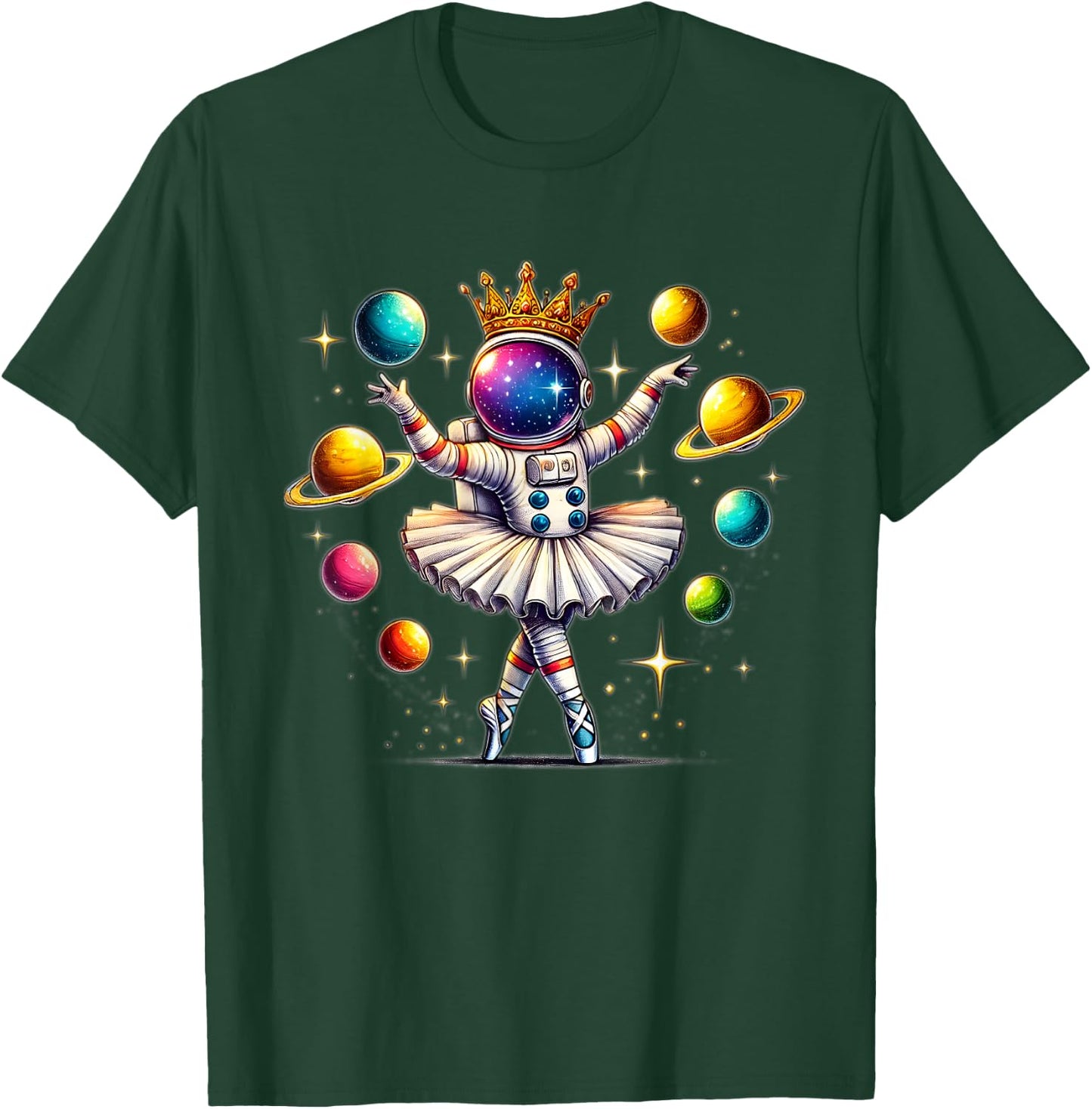 Ballerina Girl Space Astronaut T-Shirt - T-Shirt | Forest