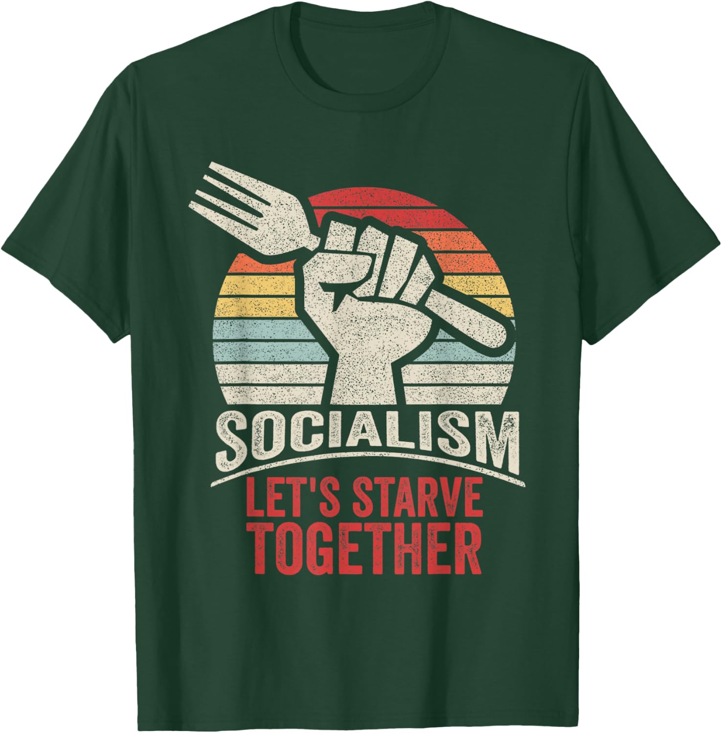Retro Vintage Anti Communism Anti Socialism T-Shirt - T-Shirt | Forest
