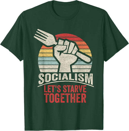 Retro Vintage Anti Communism Anti Socialism T-Shirt - T-Shirt | Forest