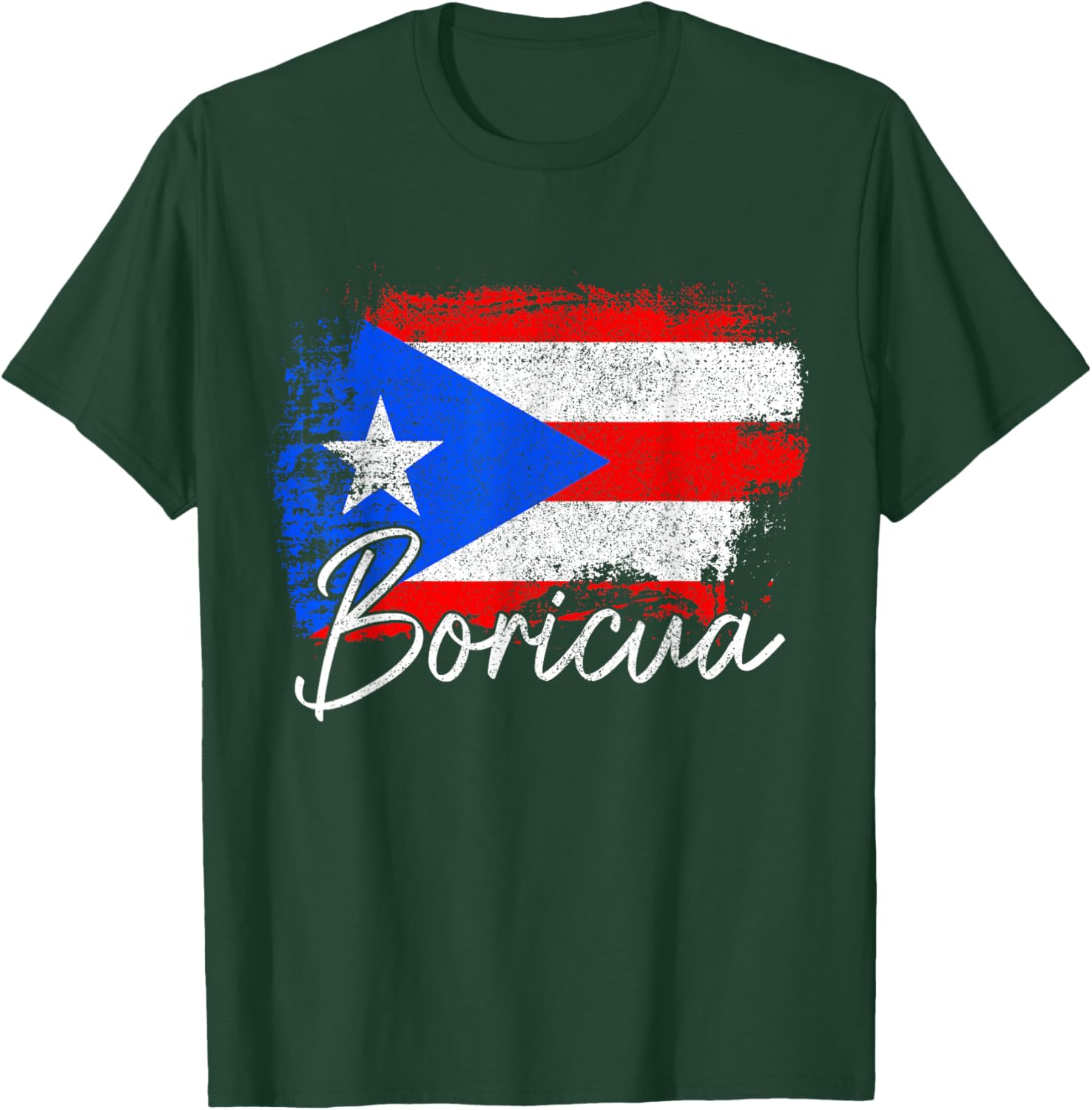 Puerto Rico Boricua Vintage Puerto Rican Flag Pride T-Shirt - T-Shirt | Forest
