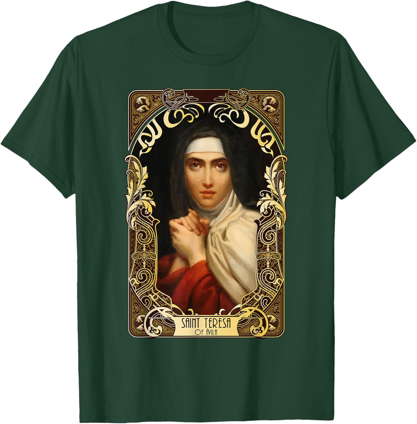 Saint Teresa of Avila Women Doctors of the Church Catholic T-Shirt - T-Shirt | Forest