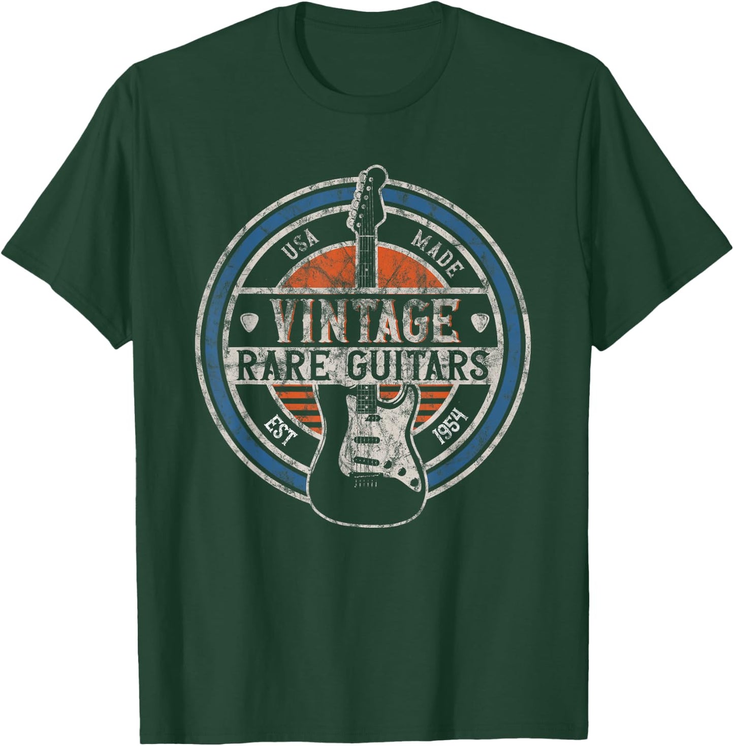 Vintage Rare Guitars Retro American Made Guitarist Small T-Shirt - T-Shirt | Forest