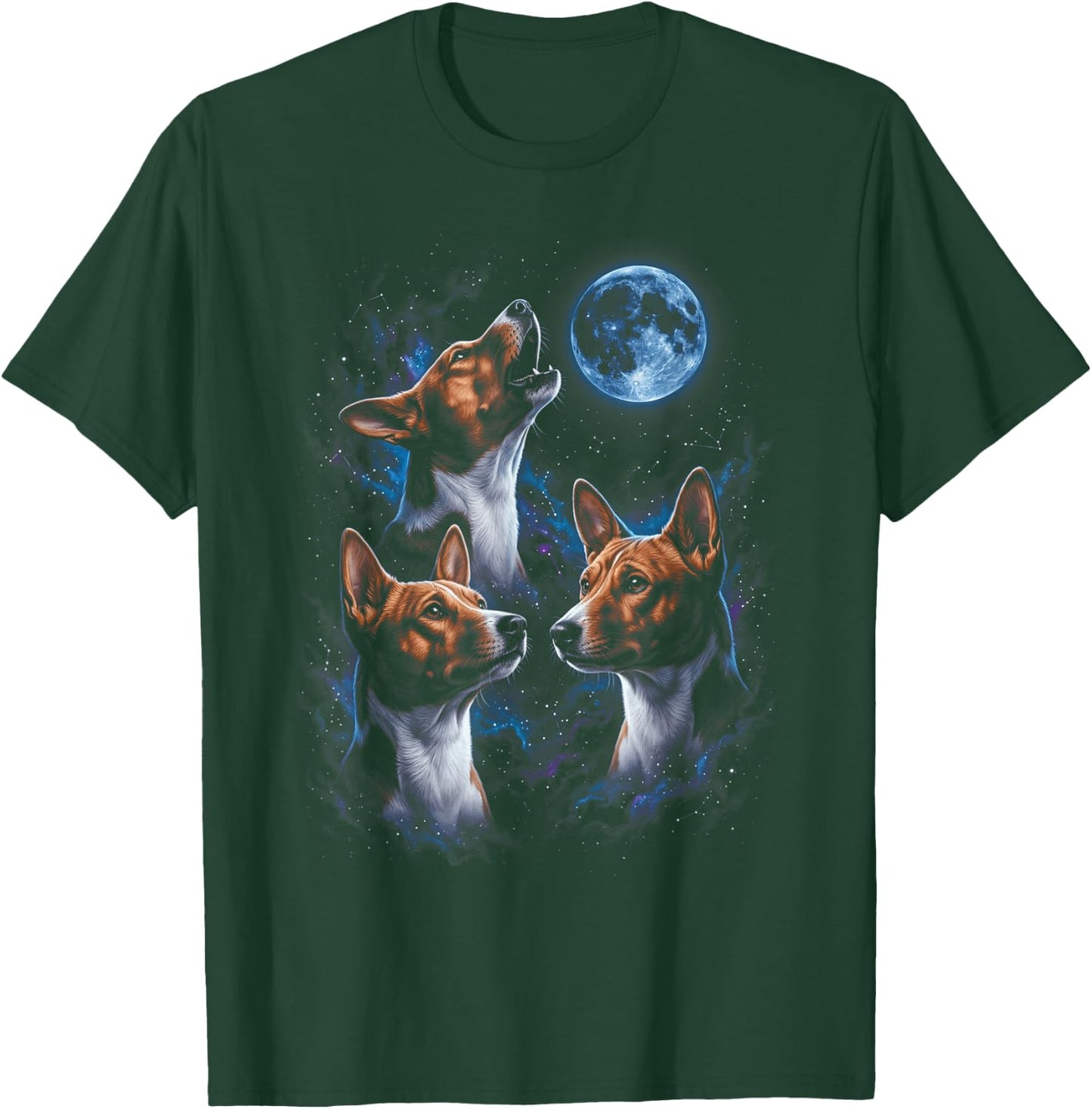Howling At The Moon Basenji Dogs T-Shirt - T-Shirt | Forest