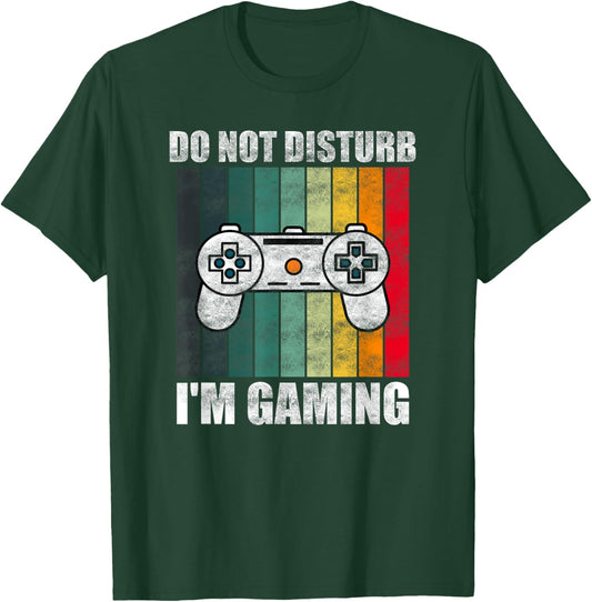 Do Not Disturb I'm Gaming Funny Video Gamer Gift Kids T-Shirt - T-Shirt | Forest