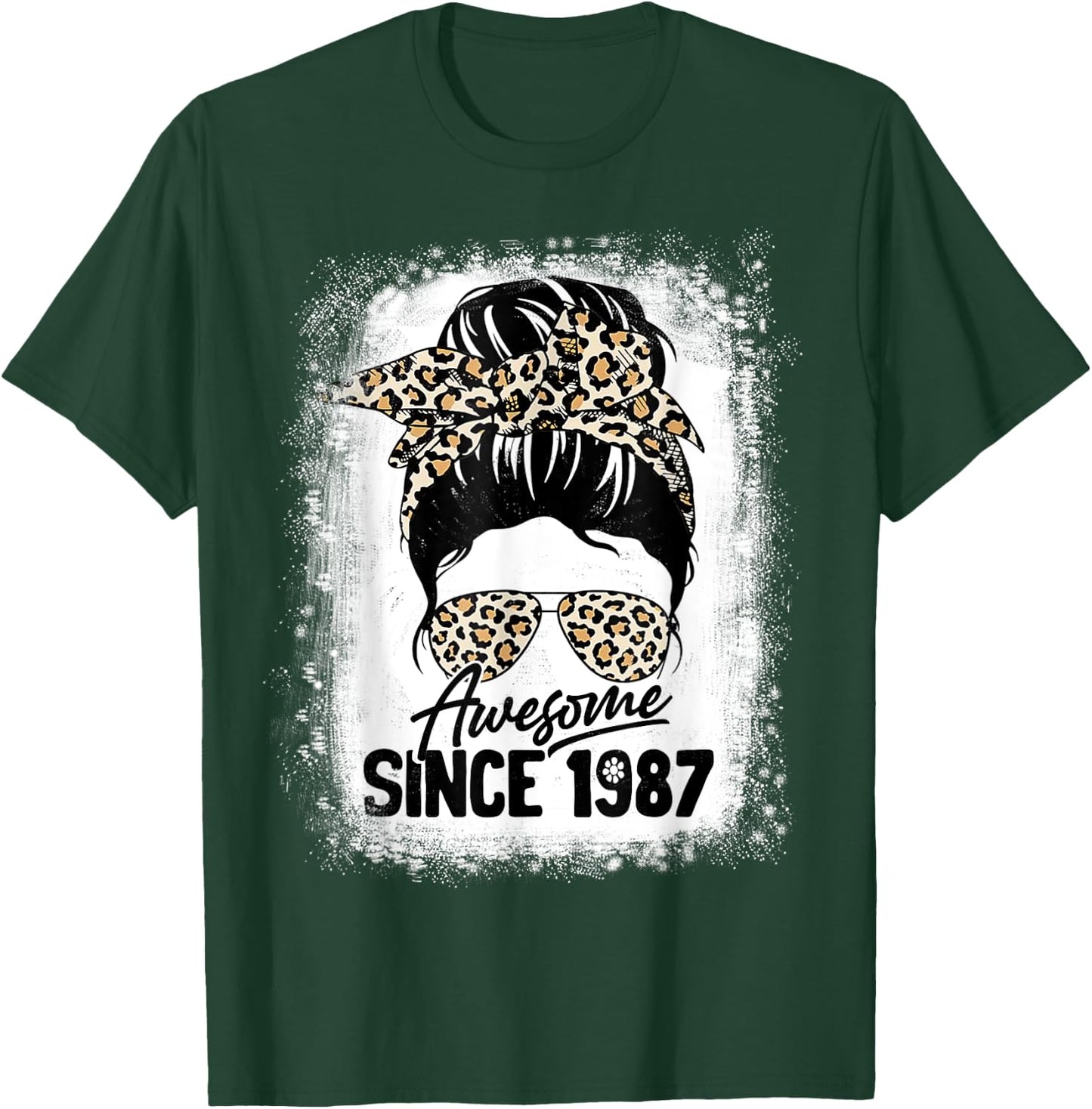 35 Years Old Awesome Since 1987 Leopard 35th Birthday T-Shirt - T-Shirt | Forest